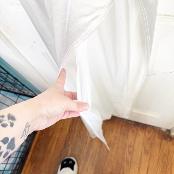 Windsor Lola High Slit White Satin Maxi Dress Bridal Event Sexy Dance NEW Size S - Picture 12 of 16